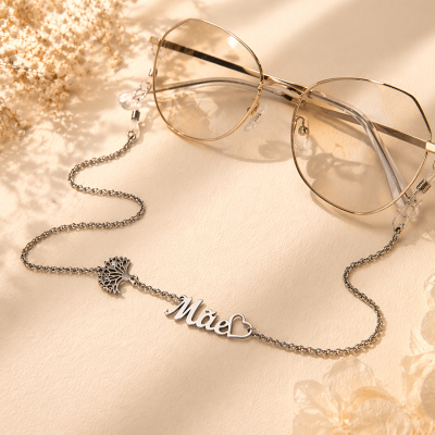Corrente para Óculos em Aço Inoxidável “Mãe” – Elegância com Significado