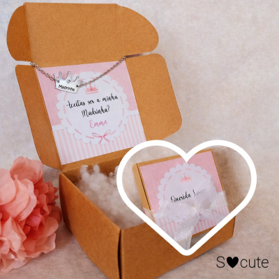 Colar “Aceitas ser a minha Madrinha?” – Convite Especial