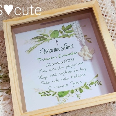 Quadro mealheiro Batismo/Primeira Comunhão/Crisma
