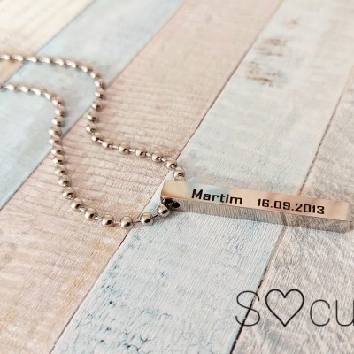 Colar cubo nome filhos