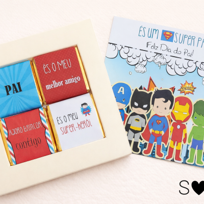 Caixa de Chocolate Personalizada – Pai Super-Herói