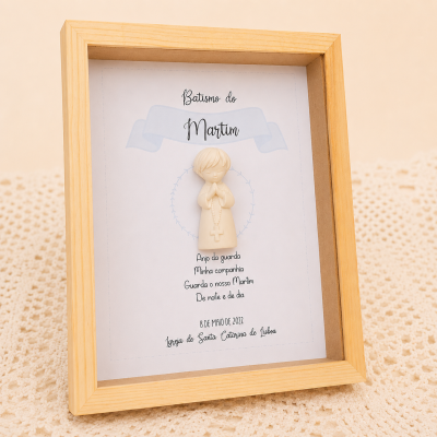 Quadro Personalizado com Aplicação em Gesso | Batizado, Comunhão e Crisma