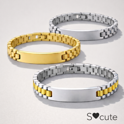 Pulseira Identity Auron - prateada, dourada e bicolor