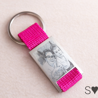 Porta-Chaves Personalizado com Fotografia Gravada a Laser | Presente com Foto em Metal