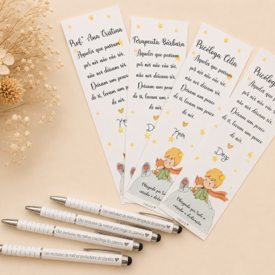 Conjunto Personalizado Caneta + Marcador de Livro Principezinho