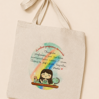 Saco Personalizado – Coleção Professora Especial 🌈