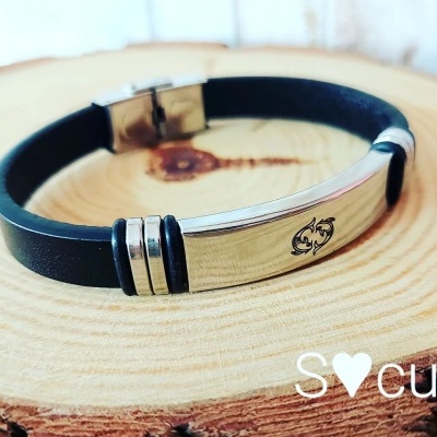 Pulseira couro signo