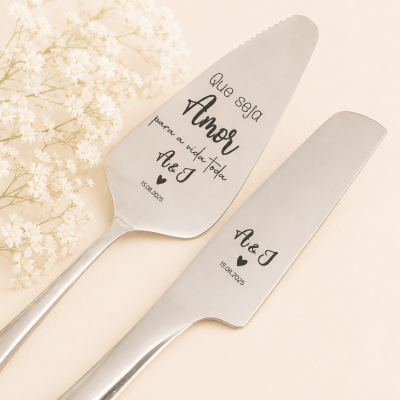 Talheres para Bolo Personalizados – Casamento