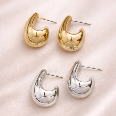 Essence Drop – Brincos e Anel Gota em Aço Inoxidável