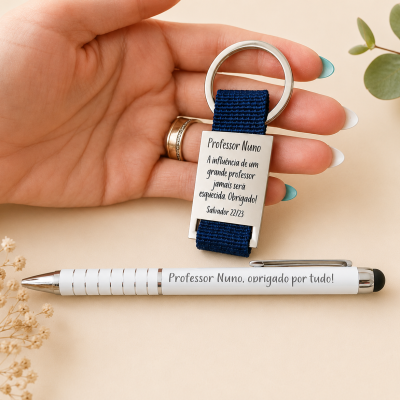 PACK PORTA-CHAVES + CANETA PERSONALIZADA | SOcute