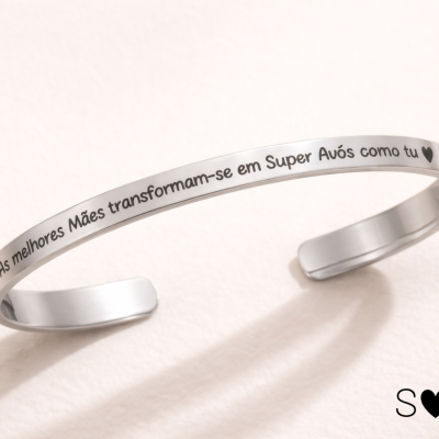 Pulseira Avó – As melhores Mães tornam-se Super Avós | Aço Inoxidável