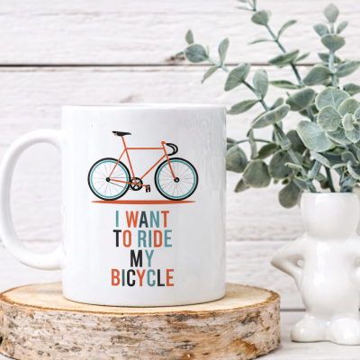Caneca “I Want to Ride My Bicycle” – Presente para Amantes de Bicicleta