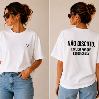 T-shirt SOcute Attitude HER – "Não discuto... explico porque estou certa"