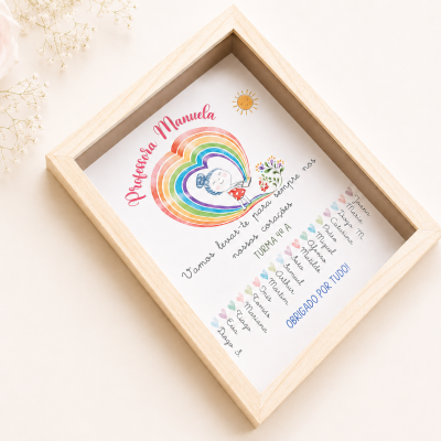Quadro Personalizado para Professora — Mensagem Especial com Nomes dos Alunos