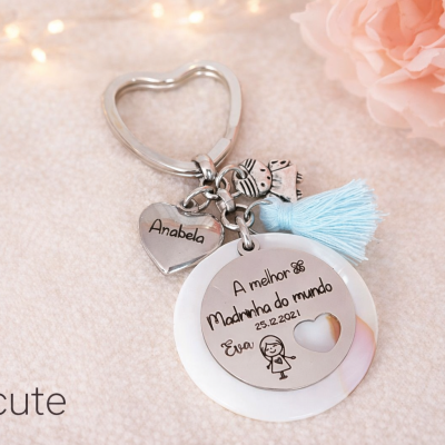 Porta-chaves Personalizado “A Melhor Madrinha do Mundo”