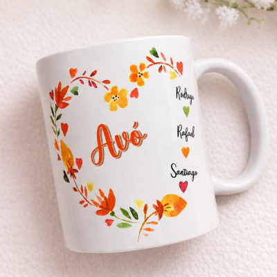 Caneca Personalizada “Avó” com Nomes dos Netos