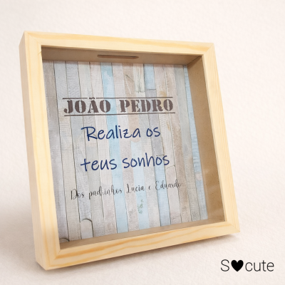 Quadro Mealheiro Personalizado para Afilhado – Um presente dos padrinhos para o futuro