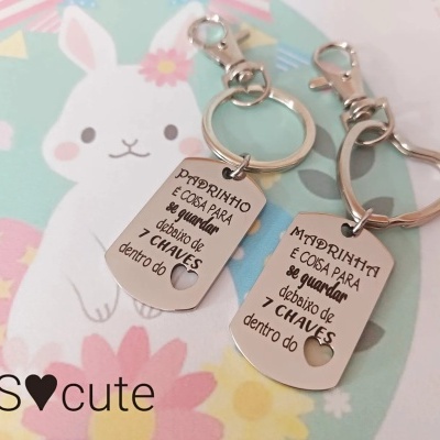 Porta-chaves Padrinho/Madrinha guarda-se a 7 chaves