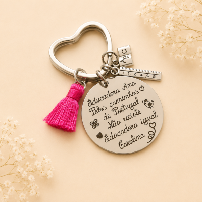 Porta-Chaves Personalizado Inspirado nos Lenços dos Namorados 🤍✨