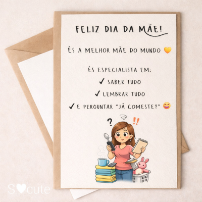 Postal “Mãe sabe tudo” 💛