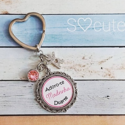 Porta-chaves Adoro-te Madrinha