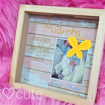 Quadro mealheiro MADRINHA com fotografia