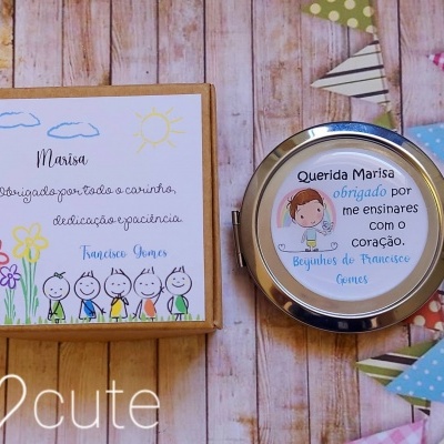 Espelho "Obrigado por me ensinares com o coração"