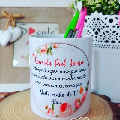 Porta-canetas "Obrigado"