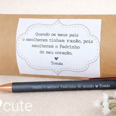 Presente Personalizado para Padrinho – Caneta Gravada com Mensagem Especial