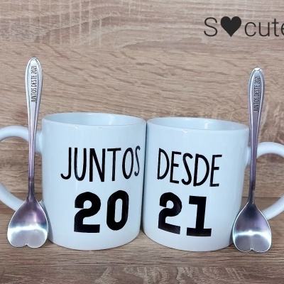 Conjunto canecas casal - Juntos desde...