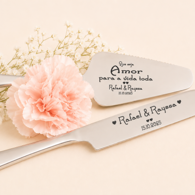 Talheres para Bolo Personalizados – Coleção Casamento