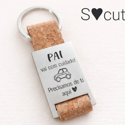 Porta-Chaves Pai “Vai com cuidado” – Um Lembrete de Amor Todos os Dias