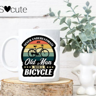 Caneca - Never underestimate old man with a bicycle