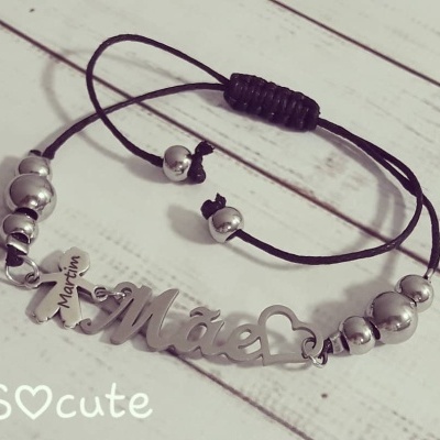 Pulseira de cordão MÃE