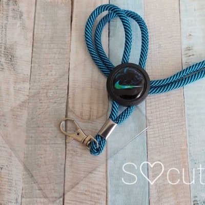 Fita porta cartões com bolsa plástica para o cartão