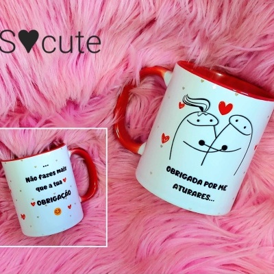 Caneca "Obrigada por me aturares"