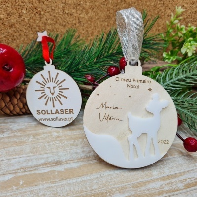 Bola primeiro Natal com tema Rena Bebé