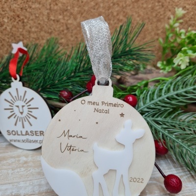 Bola primeiro Natal com tema Rena Bebé