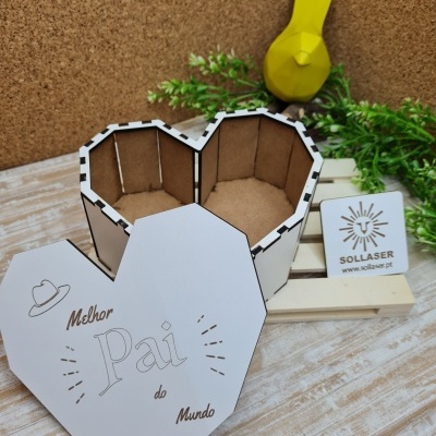 Caixa coração: "O melhor Pai do Mundo"