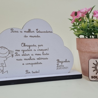Nuvem - Placa para secretária.