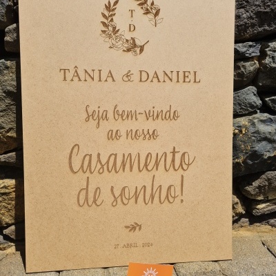 Placa de Boas vindas...