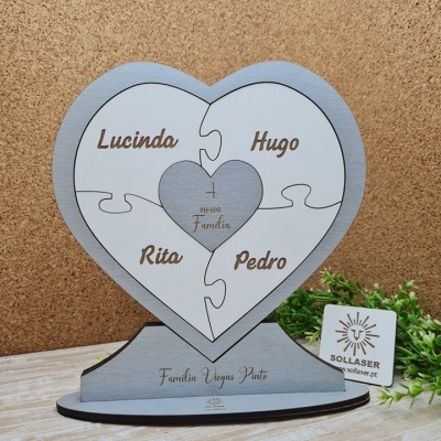 Coração Puzzle da Família