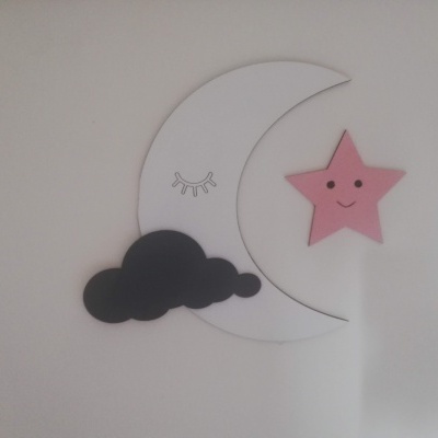 Decoração nuvens, estrelas e luas
