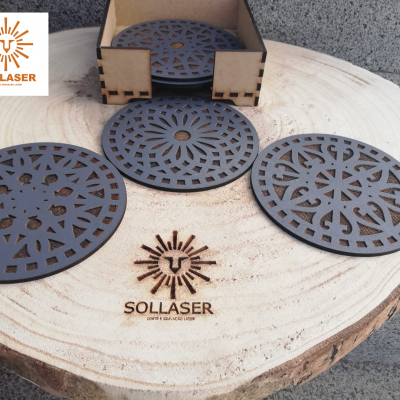 Bases Copos - Mandalas Cinza