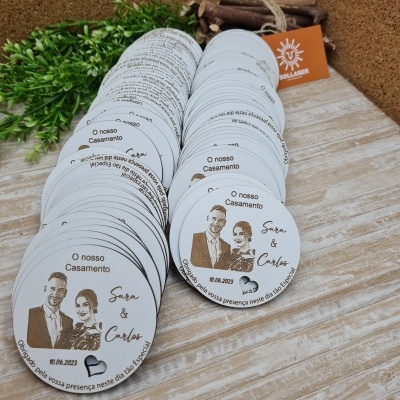 Lembrança Casamento - Fotogravação círcular