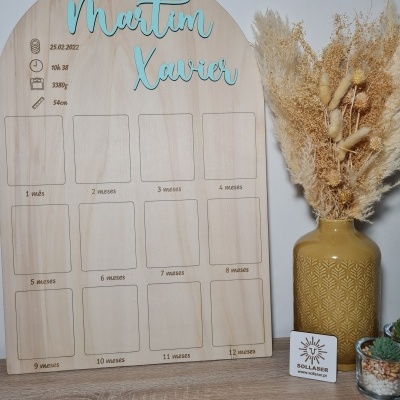 Moldura 12 meses e nome em várias cores