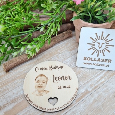 Lembrança Batismo - Fotogravação Círcular