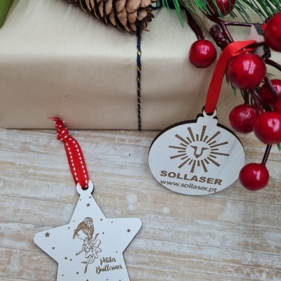 Estrela de Natal com o seu logotipo