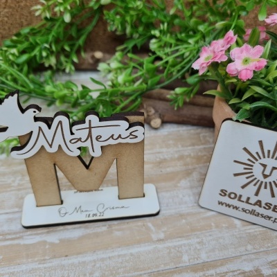 Lembrança com a Inicial do Nome e Pomba