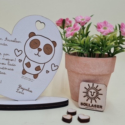 Coração - íman, fita ou base.